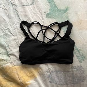 Lululemon Black Free To Be Wild Sports Bra, Size 2, Perfect Condition